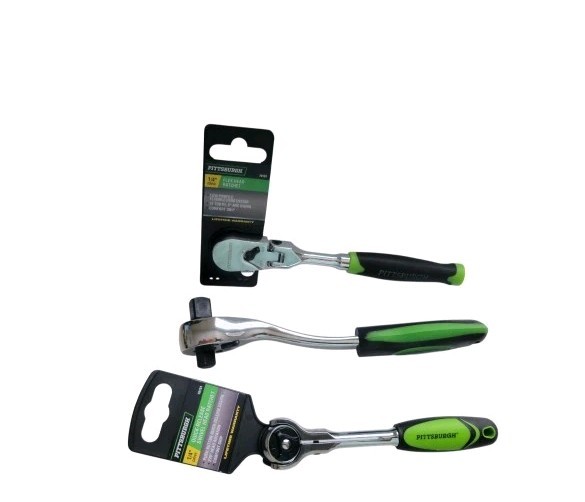 Pittsburgh Combination .3pc  1/4″ Quick-Release Swivel/flex Head/dual Ratchet
