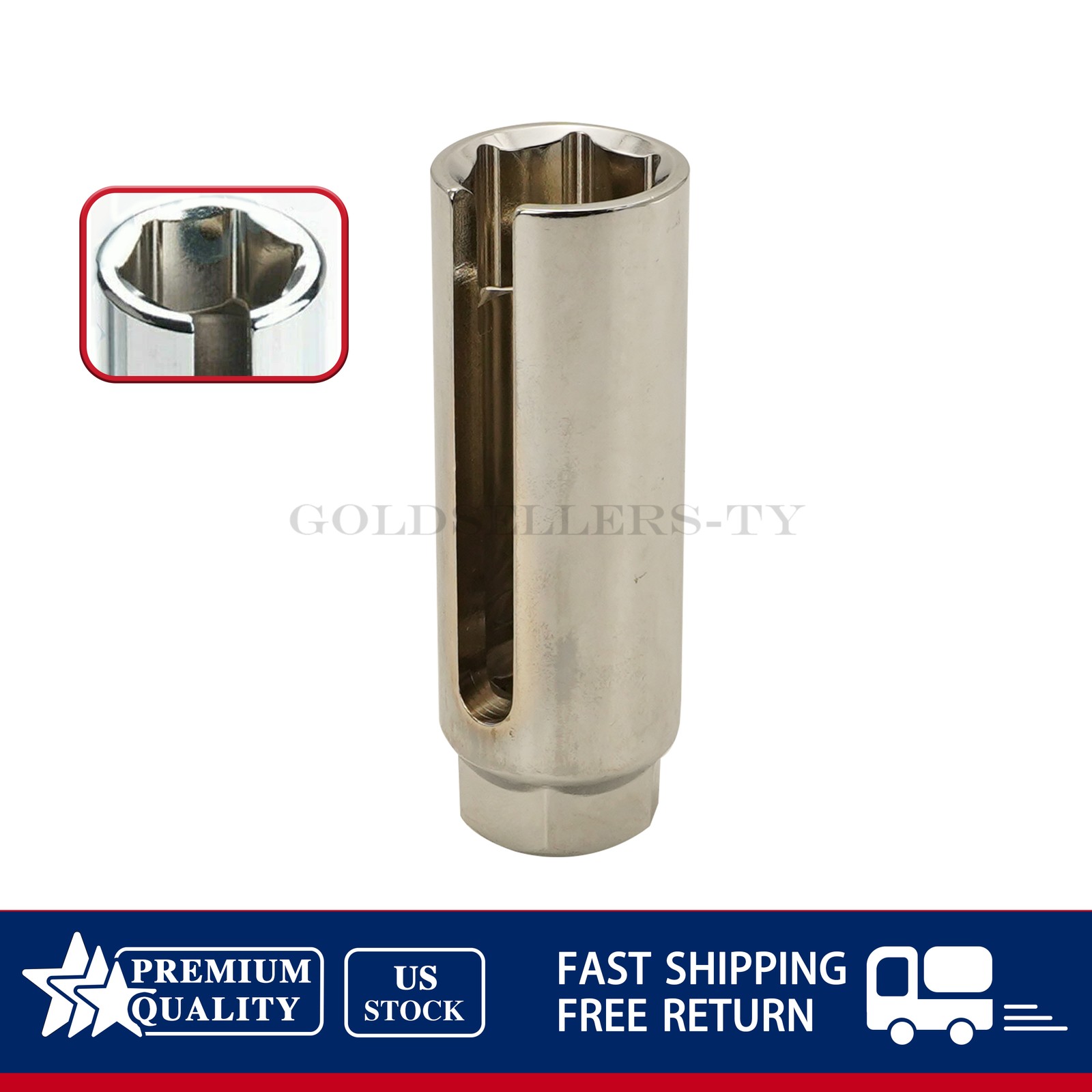 7/8» 22mm O2 Oxygen Sensor Removal Tool Socket Side Wire Cutout 1/2″ Drive