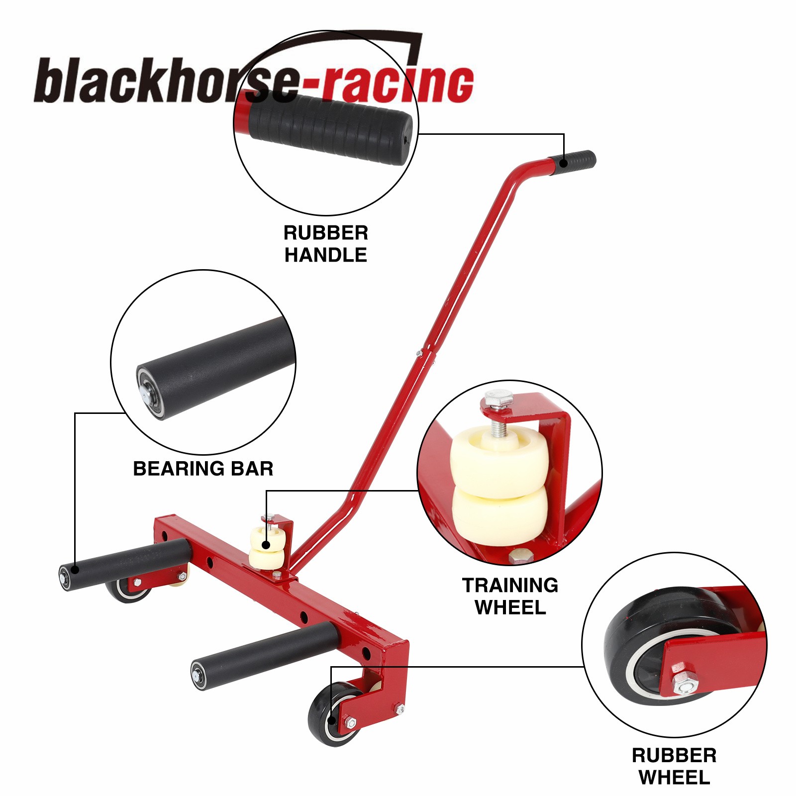 330 lbs Adjustable Tire Wheel Dolly Cart & Tire Bead Breaker For 6.5″-24.5″ Tire