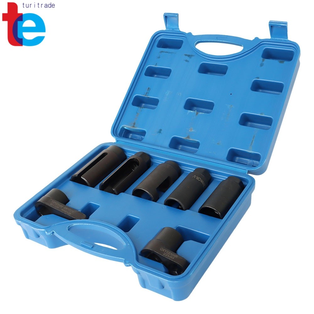 7Piece 1/2″ 3/8″ 7/8″ 22mm 27mm 29mm Oxygen O2 Sensor Wrenches Socket Tool Kit