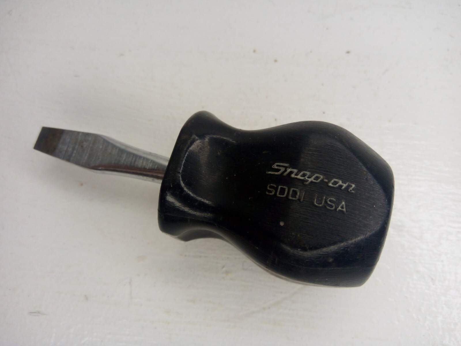 SNAP ON SDD1 BLACK HANDLE STUBBY FLATHEAD SCREWDRIVER