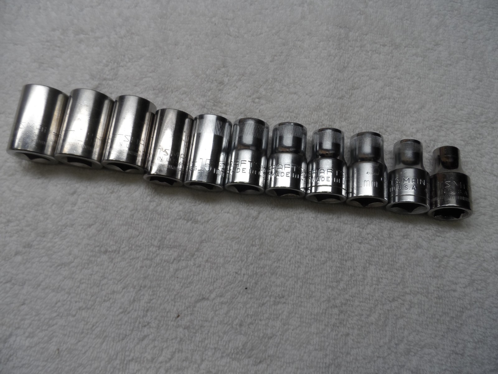 Craftsman 1/2″ Drive MM Socket Set, made USA, 12pt – 11 pcs (9 – 19mm)