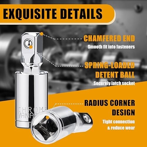 1/3 Impact Universal Joint Swivel Socket Adapter Set 1/4″ 3/8” 1/2″ Drive 360°
