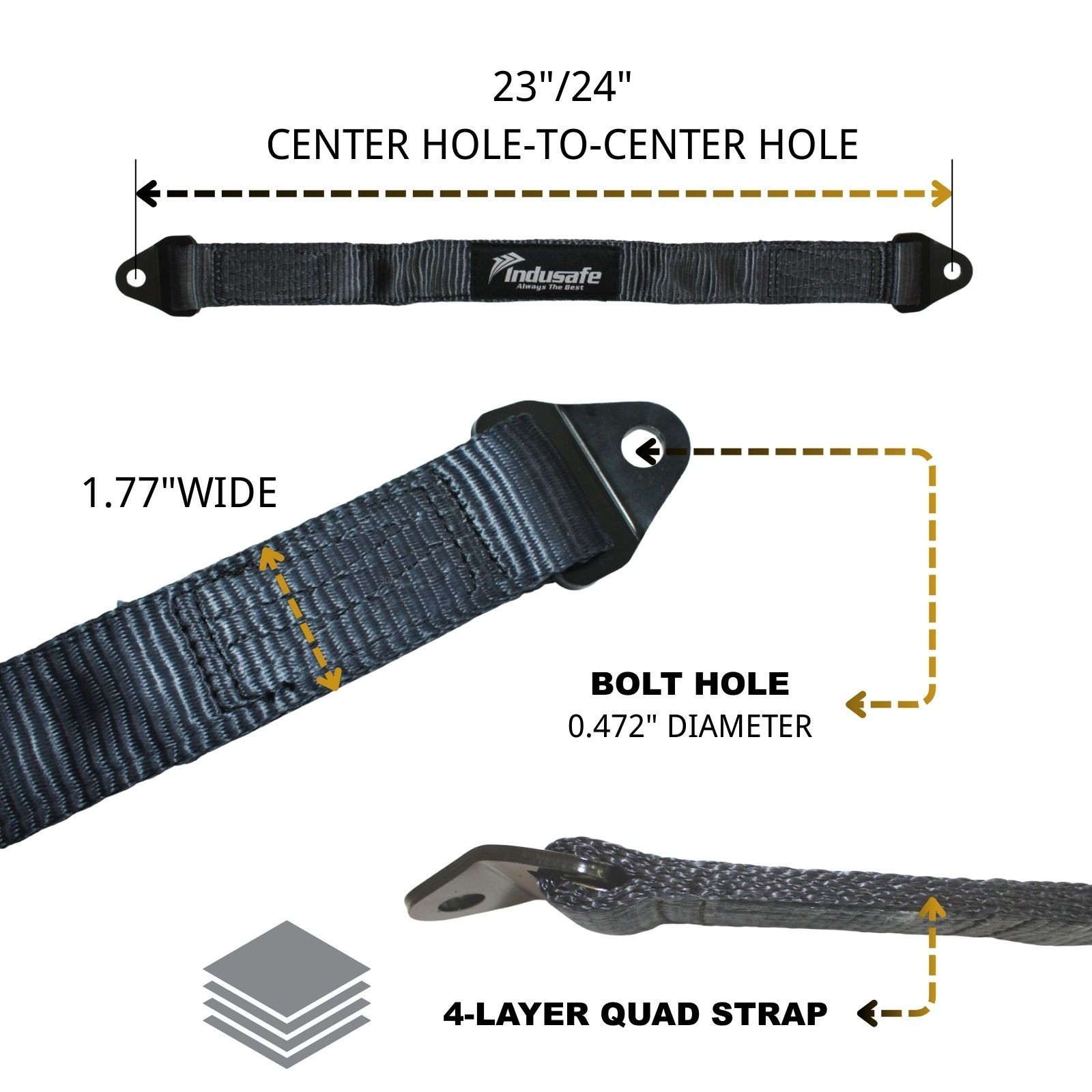 2PK 23″ Limit Straps Shock Suspension Motorcycle Suspension Limit Lowering Strap