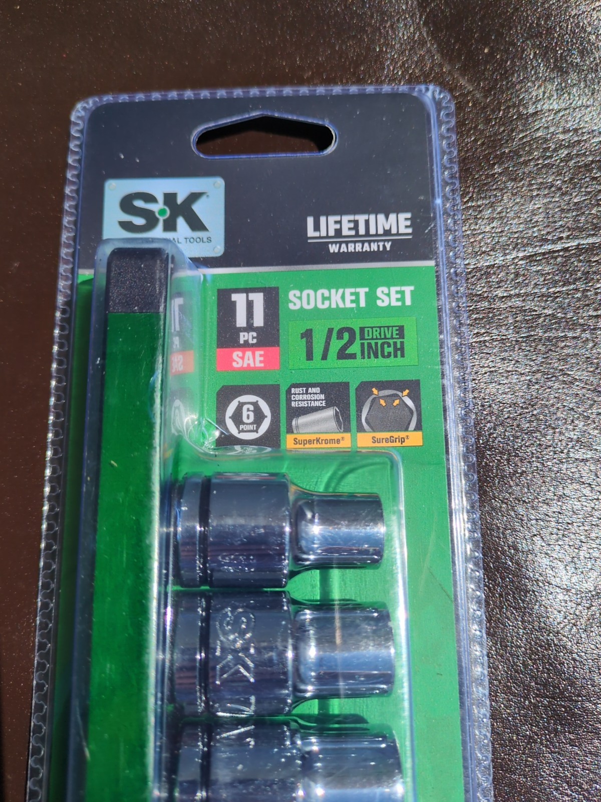 SK Professional Tools 1/2″ Drive 11 Piece SAE Socket Set With Rail New WARRANTY