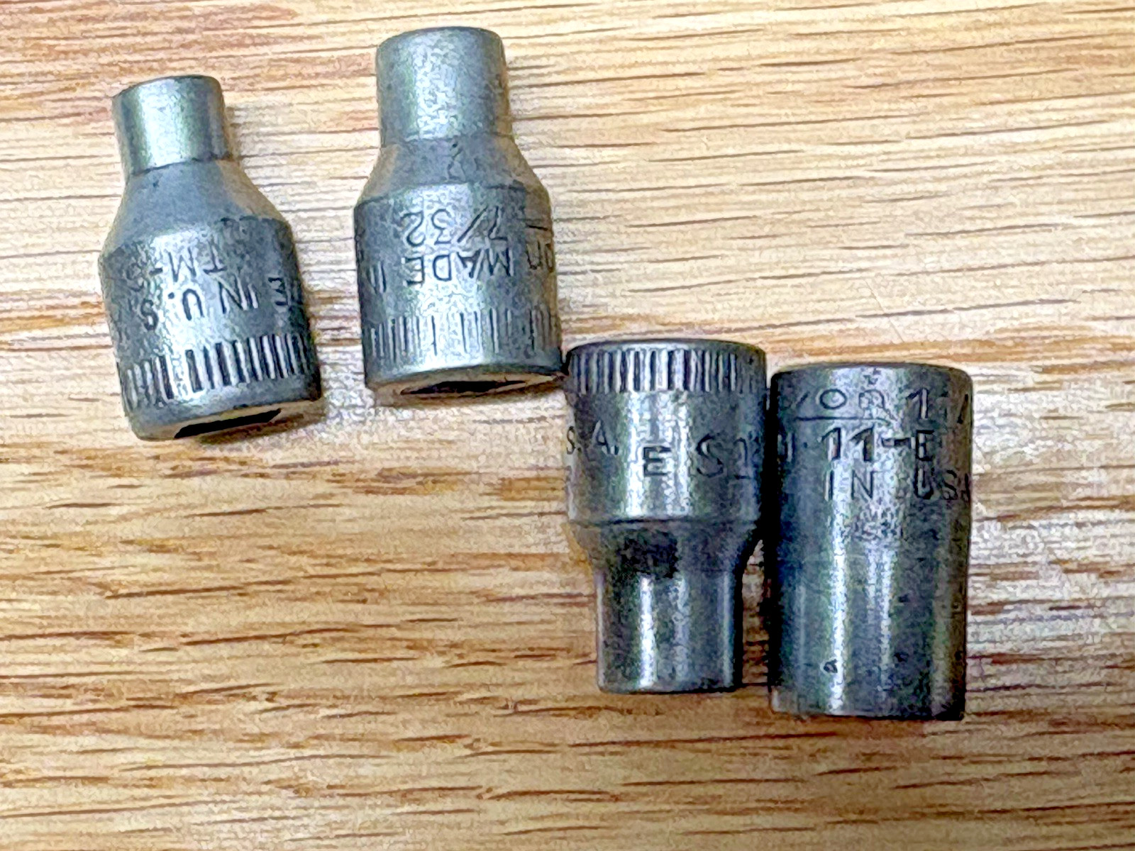 Vintage Snap-On Early Socket Wrench Set Case TM 6 7 8 11 E date 1944 RARE WWII