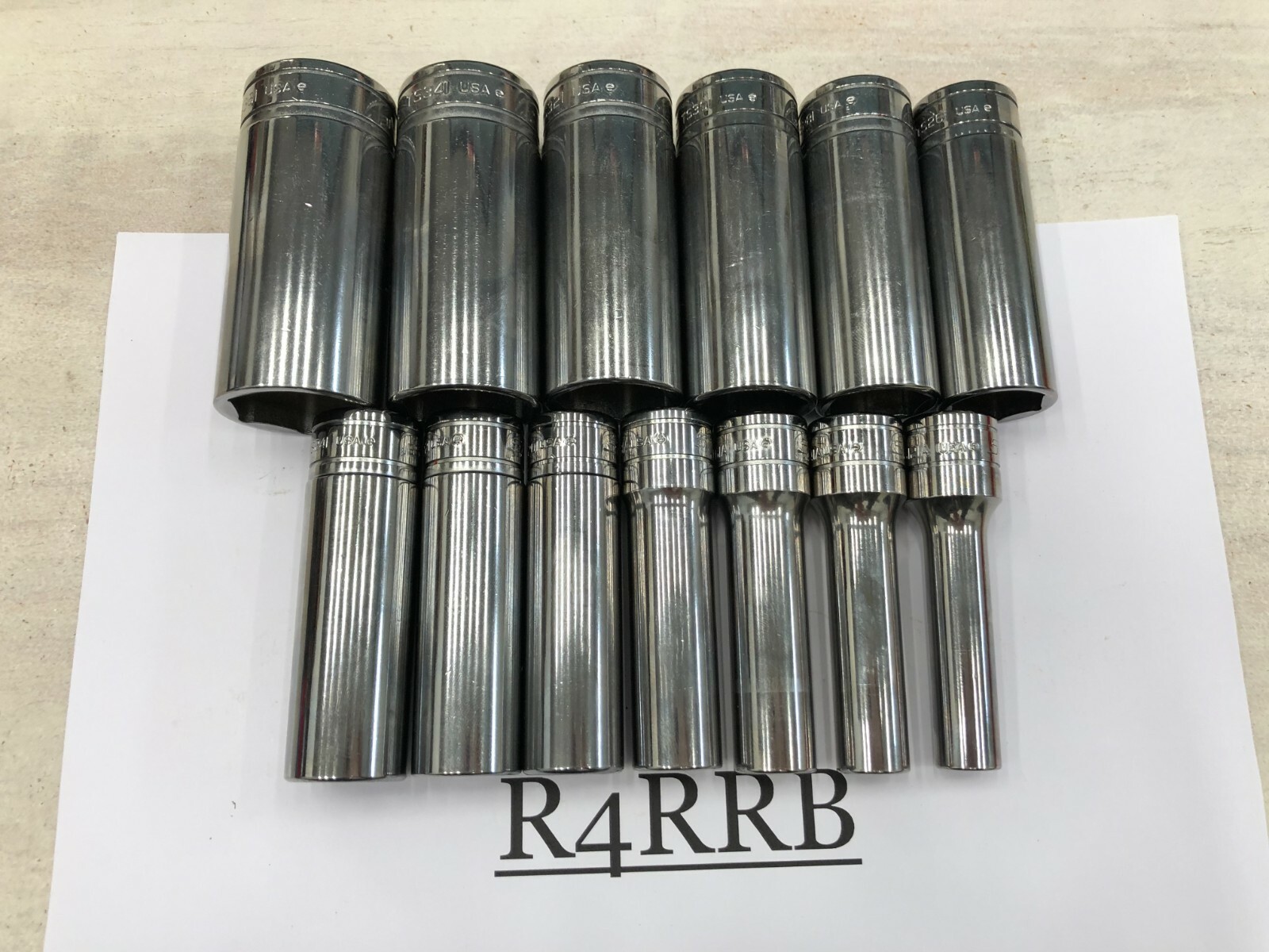 Snap-on Tools USA NEW 1/2″ Drive SAE 13 Piece Deep 6PT Chrome Socket Set 313TSYA