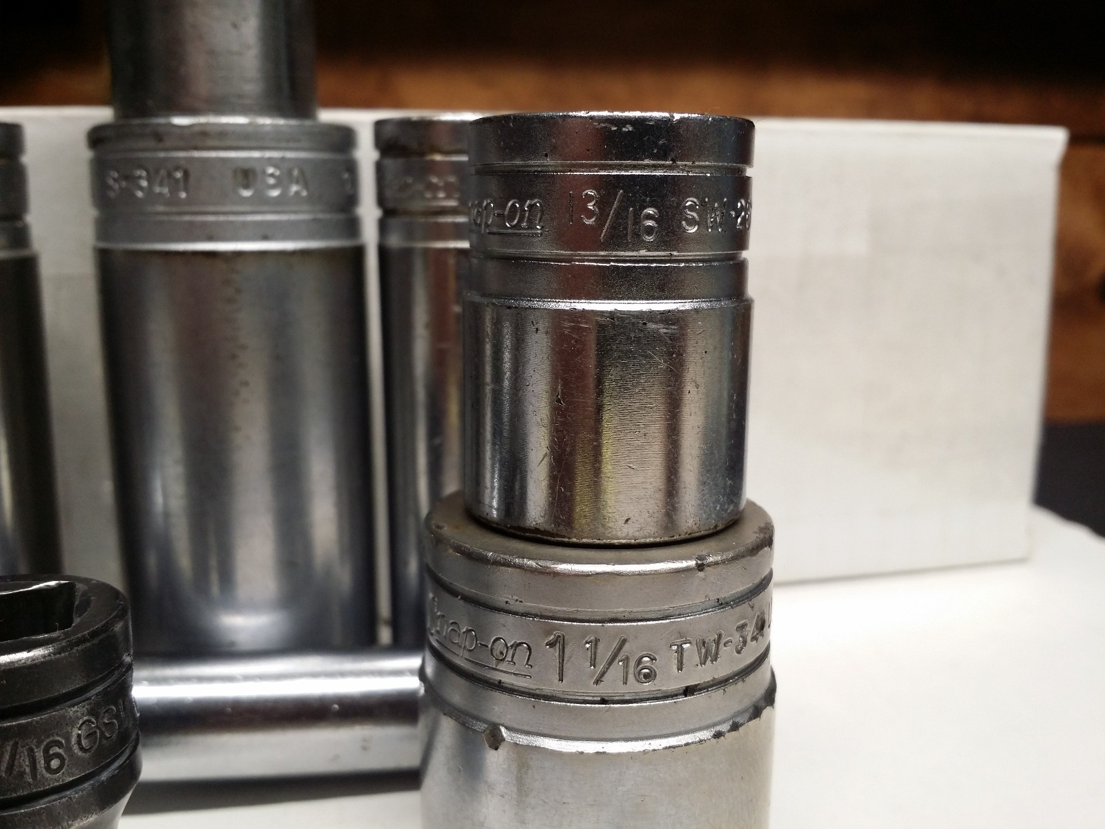 Snap On 1/2 Inch Drive Socket 9pc Lot S, TW, SW, FSW,X5 models some early date