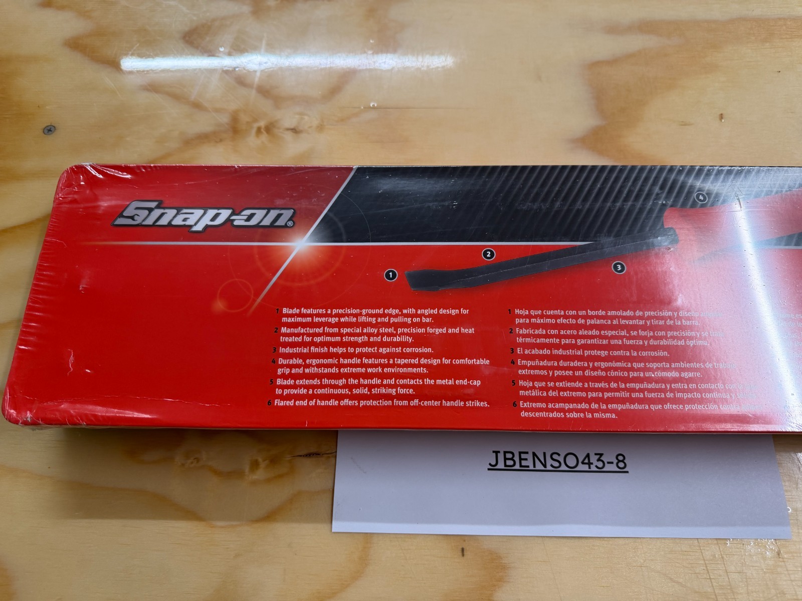 Snap-on Tools USA NEW 4pc RED Hard Grip Striking Prybar Set SPBS704AR