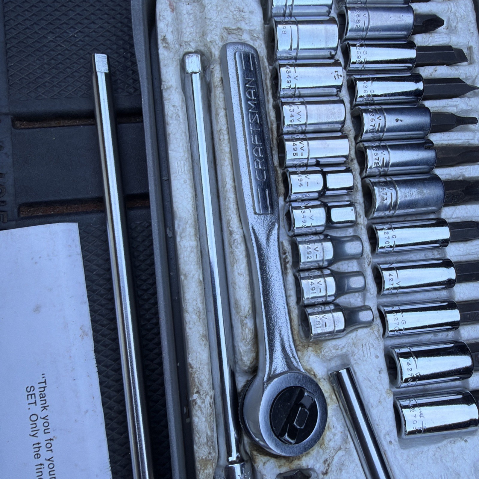 Sears Craftsman 1/4″ Drive 48pc SAE RHFT Socket Set Metal Case USA RARE 44392