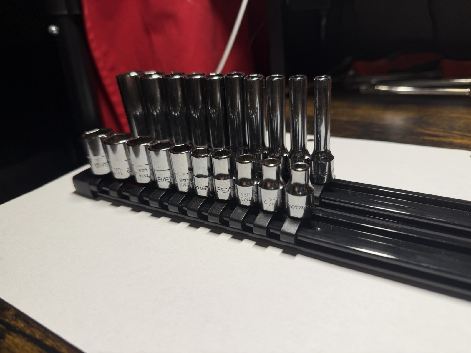 Snap-on Tools USA NEW 20pc 1/4″ Drive 6PT SAE Shallow Deep Socket Set 120STTM