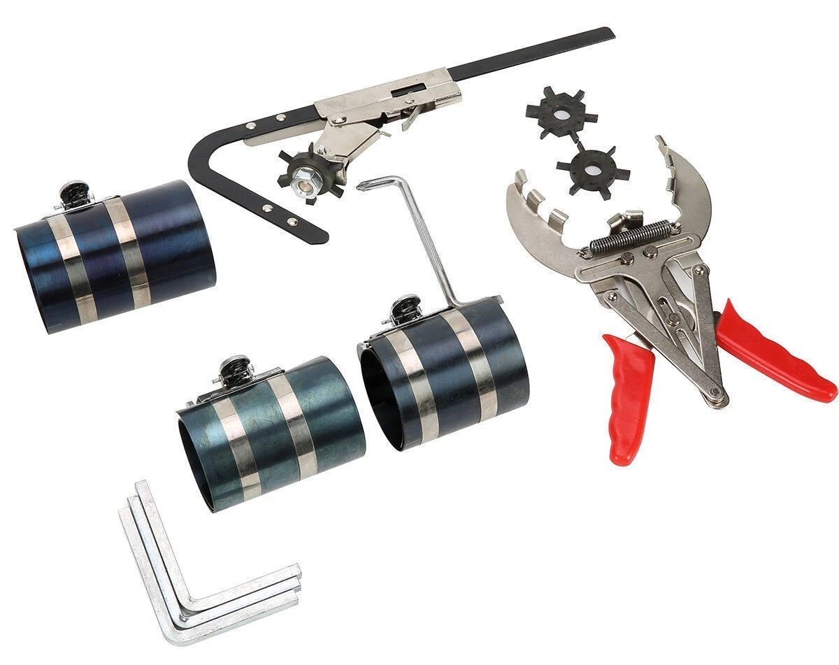 Piston Ring Service Tool Set Piston Ring Compressor With Ratchet Key 3″ 3.5″ 4″