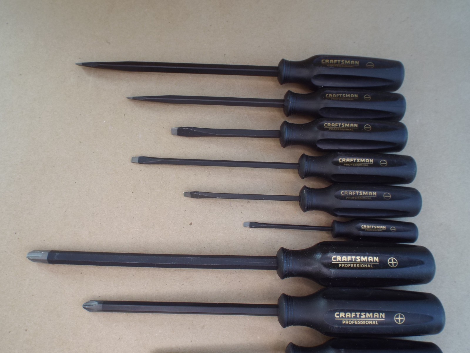 VTG Craftsman Professional Screwdriver Lot Black Handle USA Good Cond! (Read)