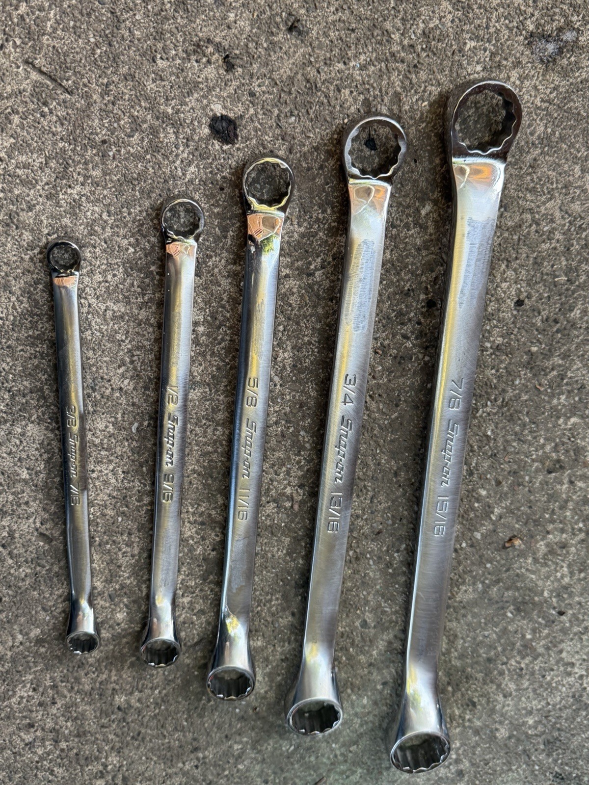 snap on XB2830A wrench set Of 5pc From 3/8”to 15/16”