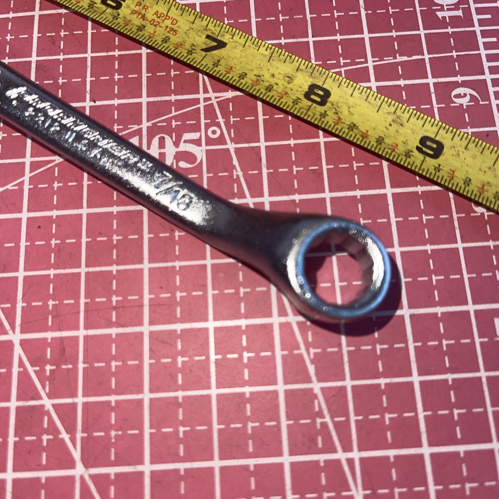 NOS PROAMERICA USA 2312 3/8 X 7/16 In SAE Stubby Offset 12 Point Box End Wrench