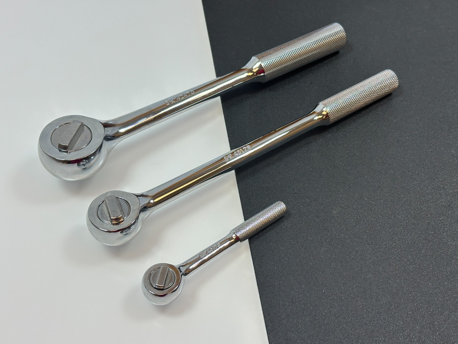 🇺🇸 NEW SK Tools USA 3pc Knurled Ratchet Set 1/2, 3/8, 1/4 (42470, 45179, 4097)