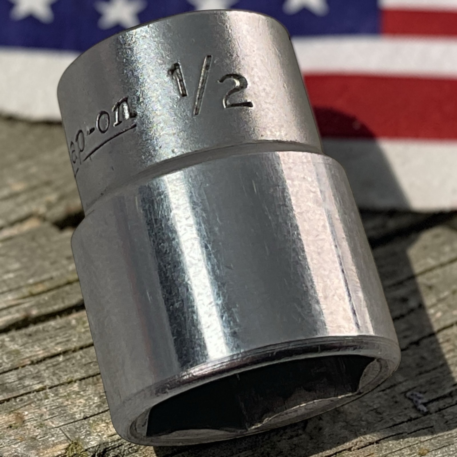 Snap-on Socket TM16 1/4″ Drive 6 Point 1/2″ SAE Shallow Chrome USA As Pictured