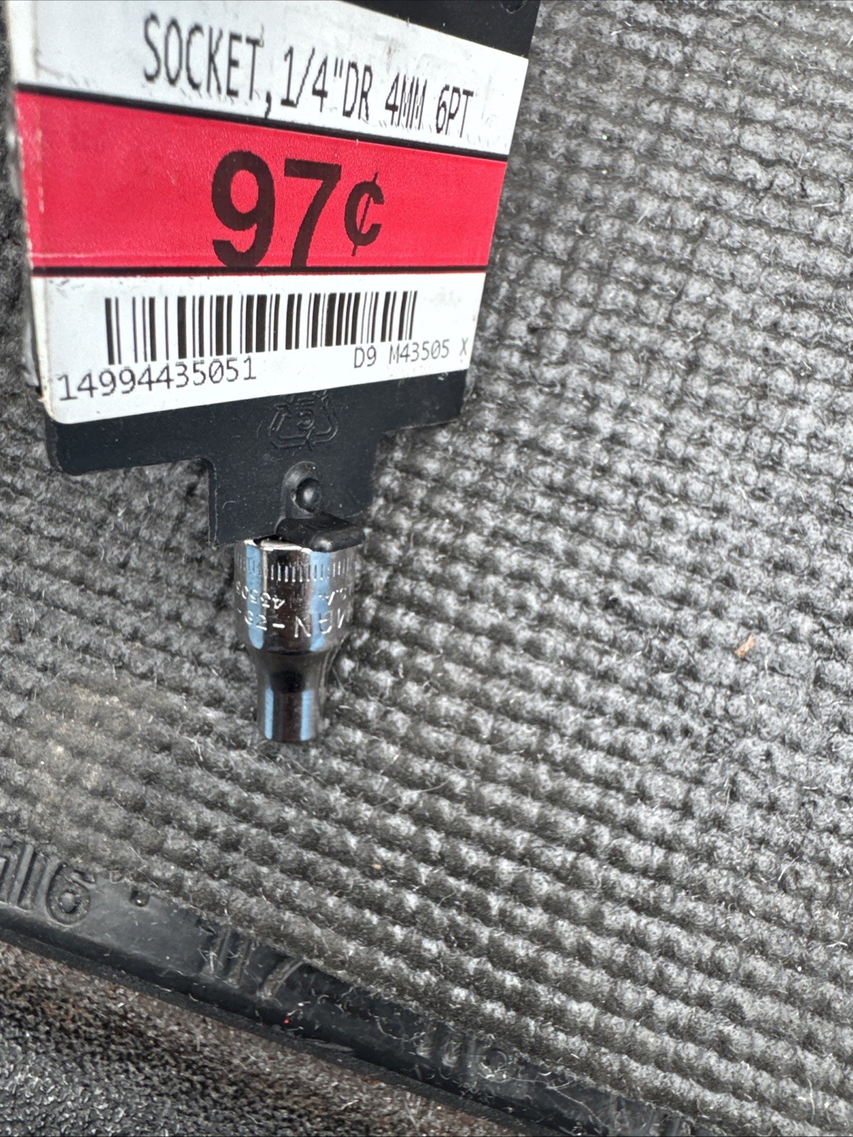 Sears Craftsman 1/4″ Drive 4MM 6 Point Shallow Socket Metric G2 43505 USA NOS