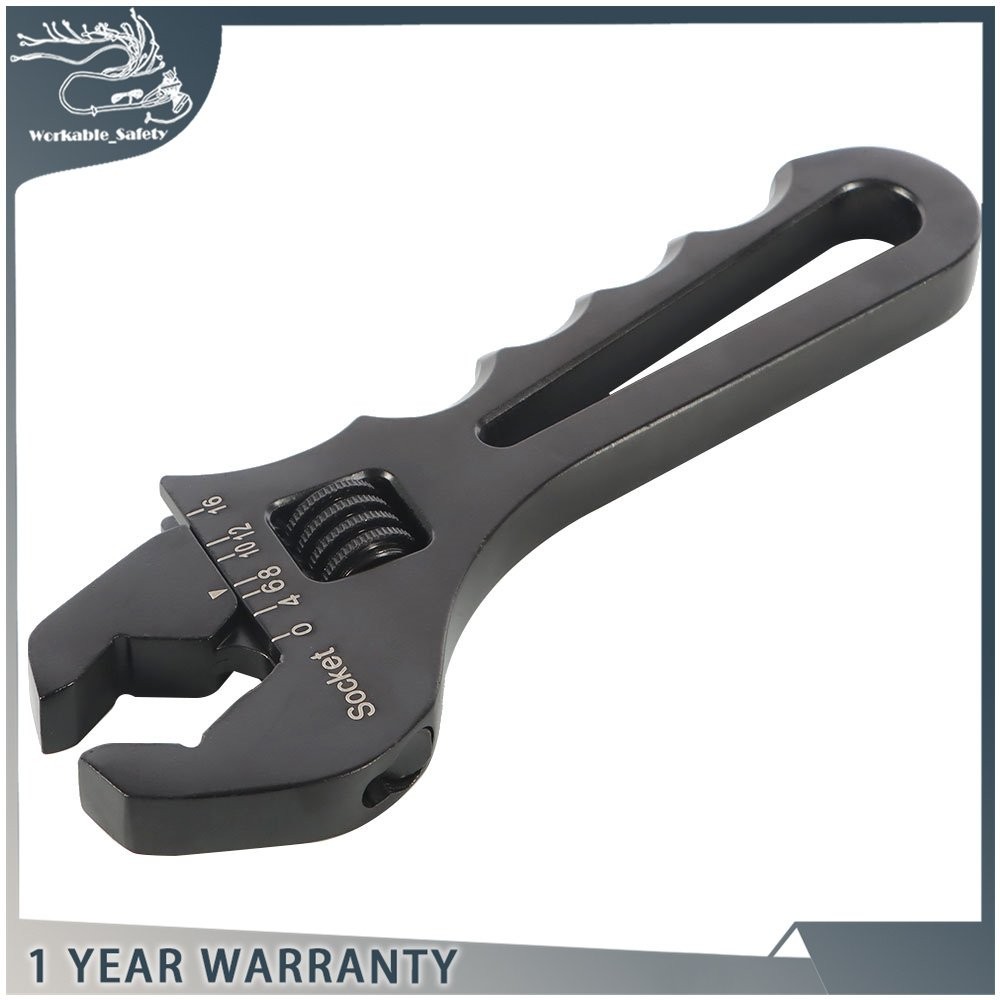 3AN-16AN Black Adjustable Wrench Aluminum Tool Spanner for Hose End Fitting
