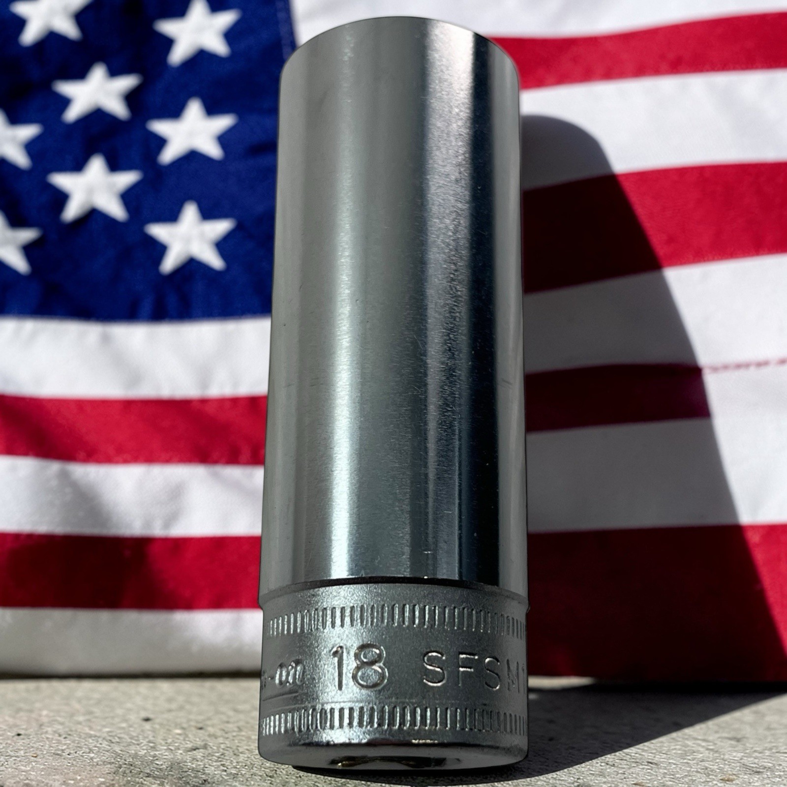 Snap-On Deep Socket 18mm SFSM18 3/8″ Drive 6 Pt Chrome As Pictured Mechanic Tool