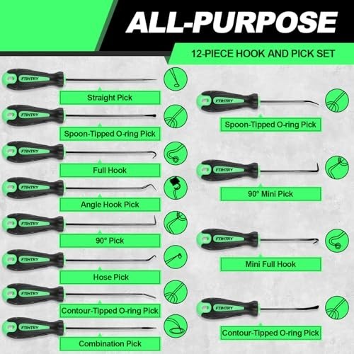 Professional 10-Piece Hook and Pick Set for Automotive and Mechanical Tasks