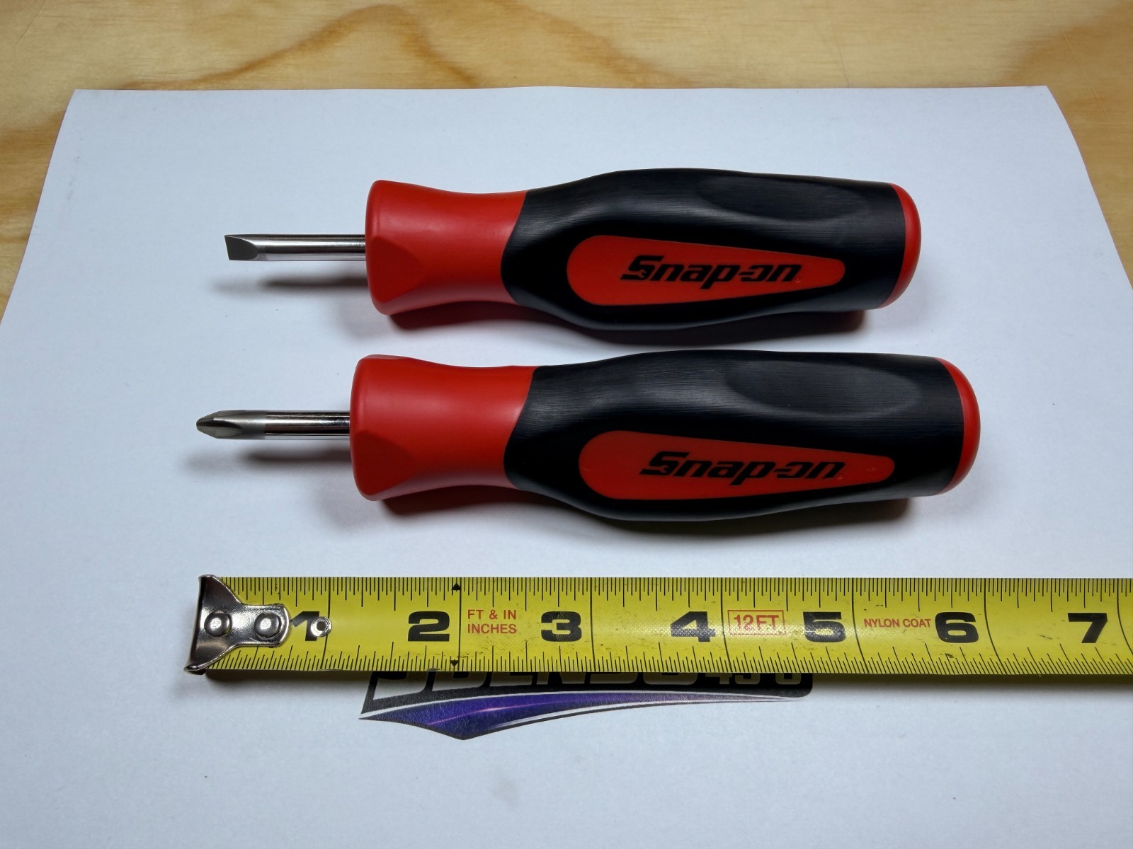 Snap-on Tools USA NEW RED 2pc Soft Grip Instinct Handle Stubby Screwdriver Set
