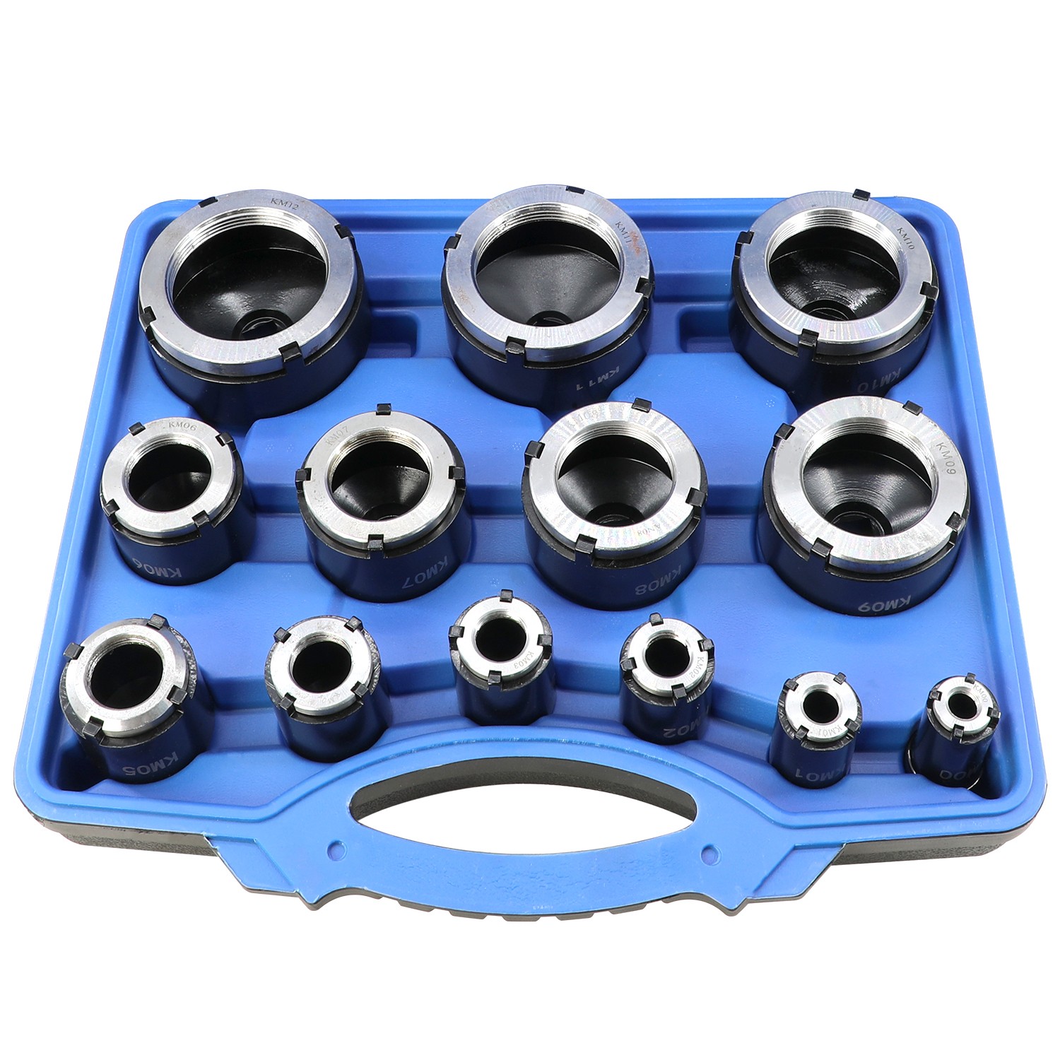 13pc Spindle Nut Socket Set 1/2” Drive KM Groove Locknut Hub Removal Tool Kit
