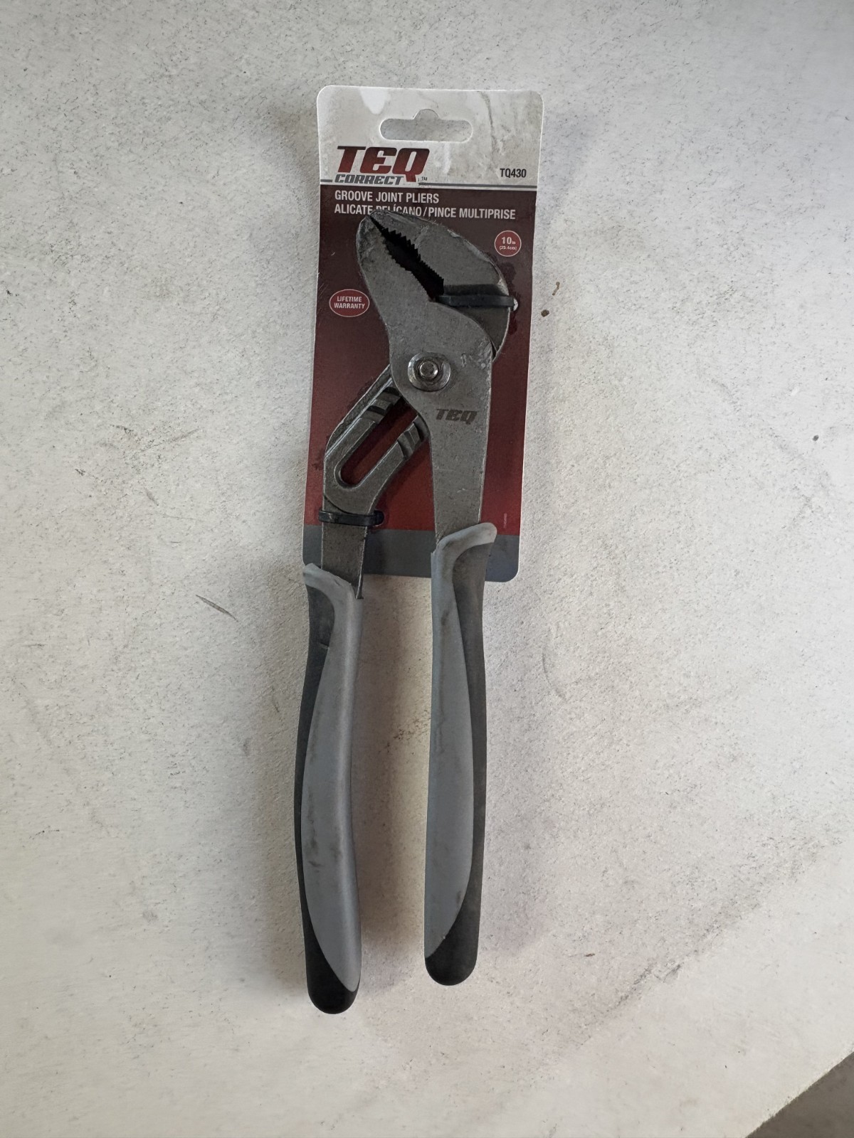 TEQ Correct 10″ Groove Joint Pliers, Carbon Steel, Soft Grip Handles