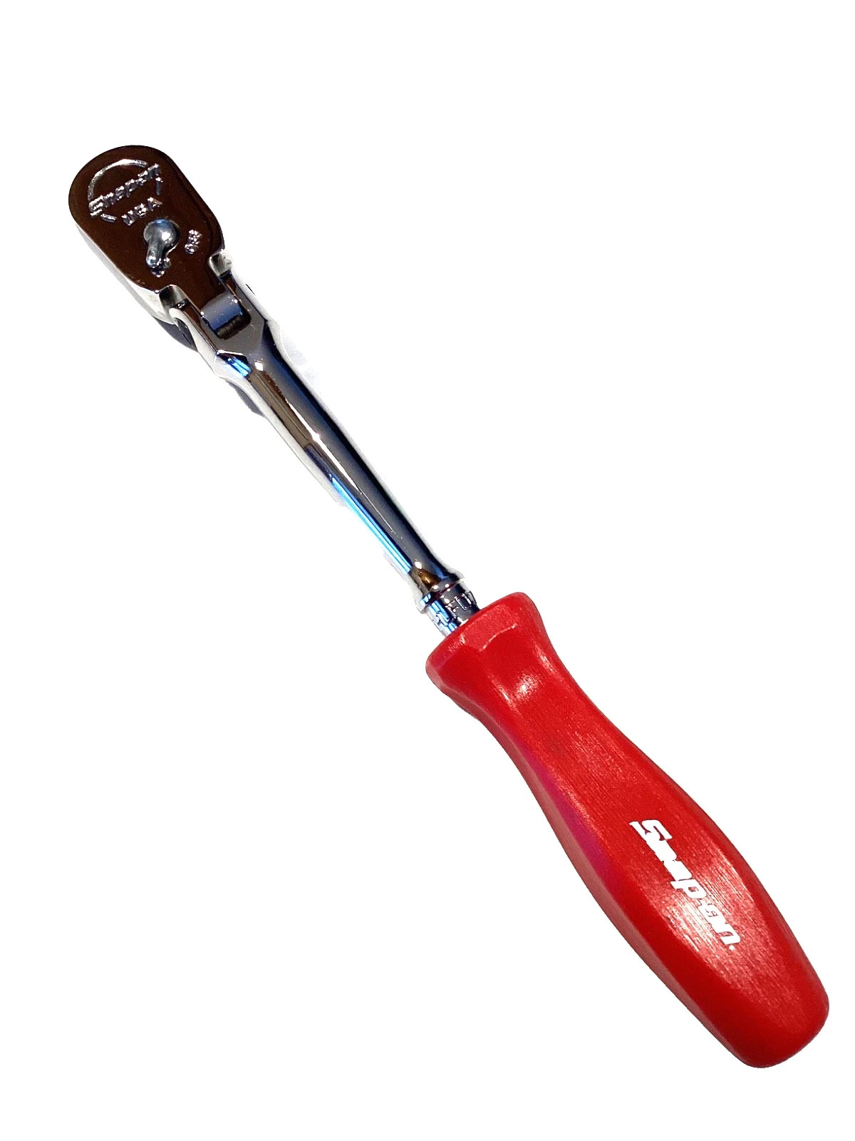 Snap On Tools NEW 1/4” Drive RED Hard Handle Flex Head Chrome Ratchet THLFD72