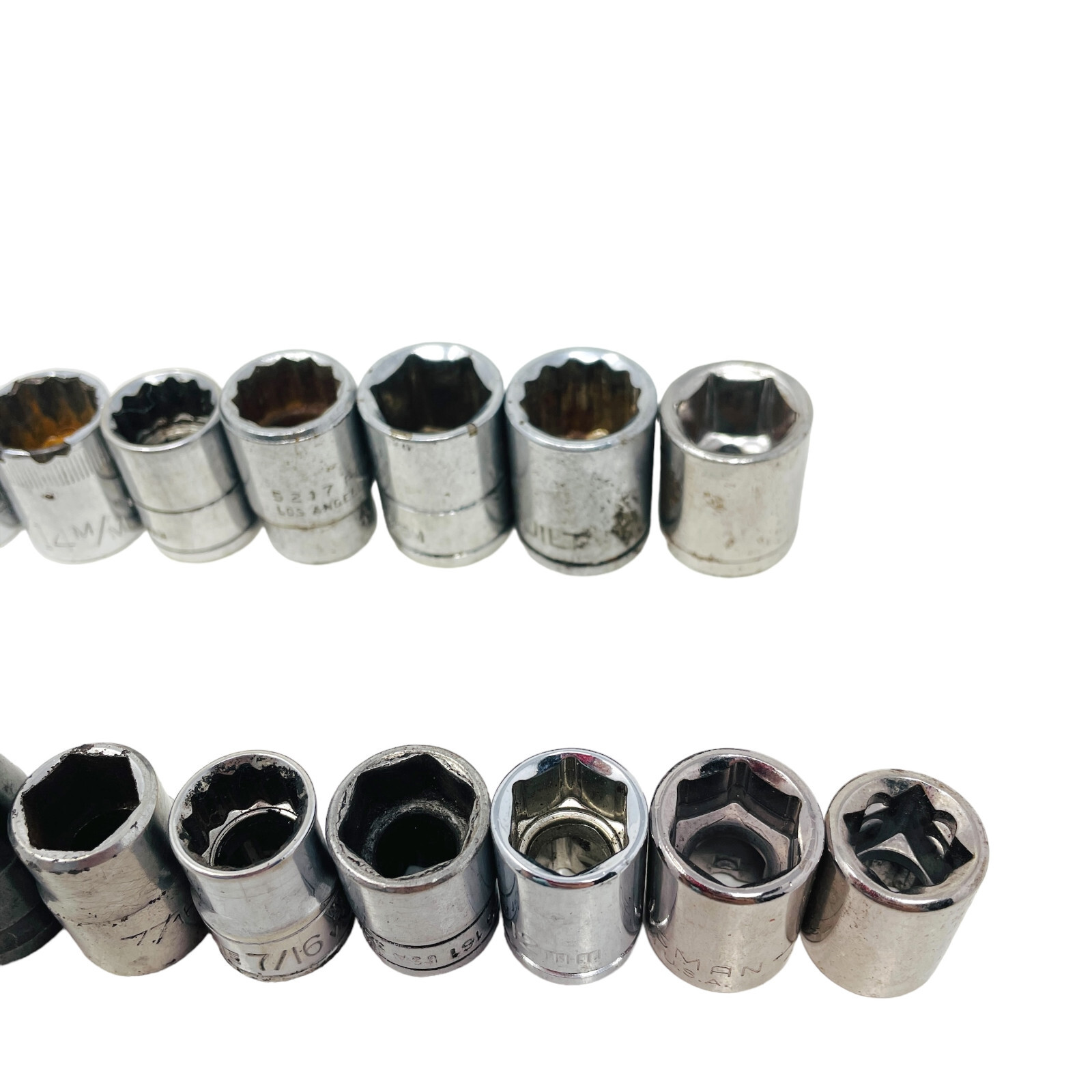 20 Pcs Craftsman, Proto and Assorted 1/4, 7/16, 12mm, 14mm Socket Set