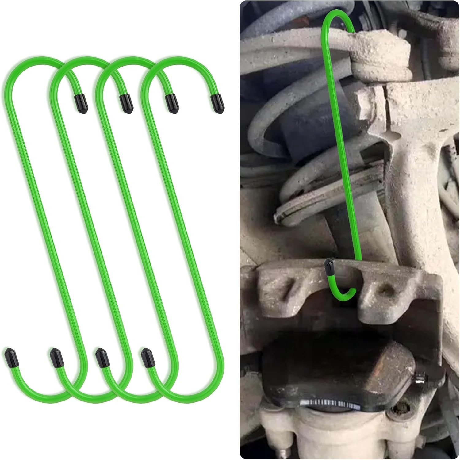 Heavy-Duty Brake Caliper Tool Set – 100lb Capacity, Rubber Caps, 2pcs Green
