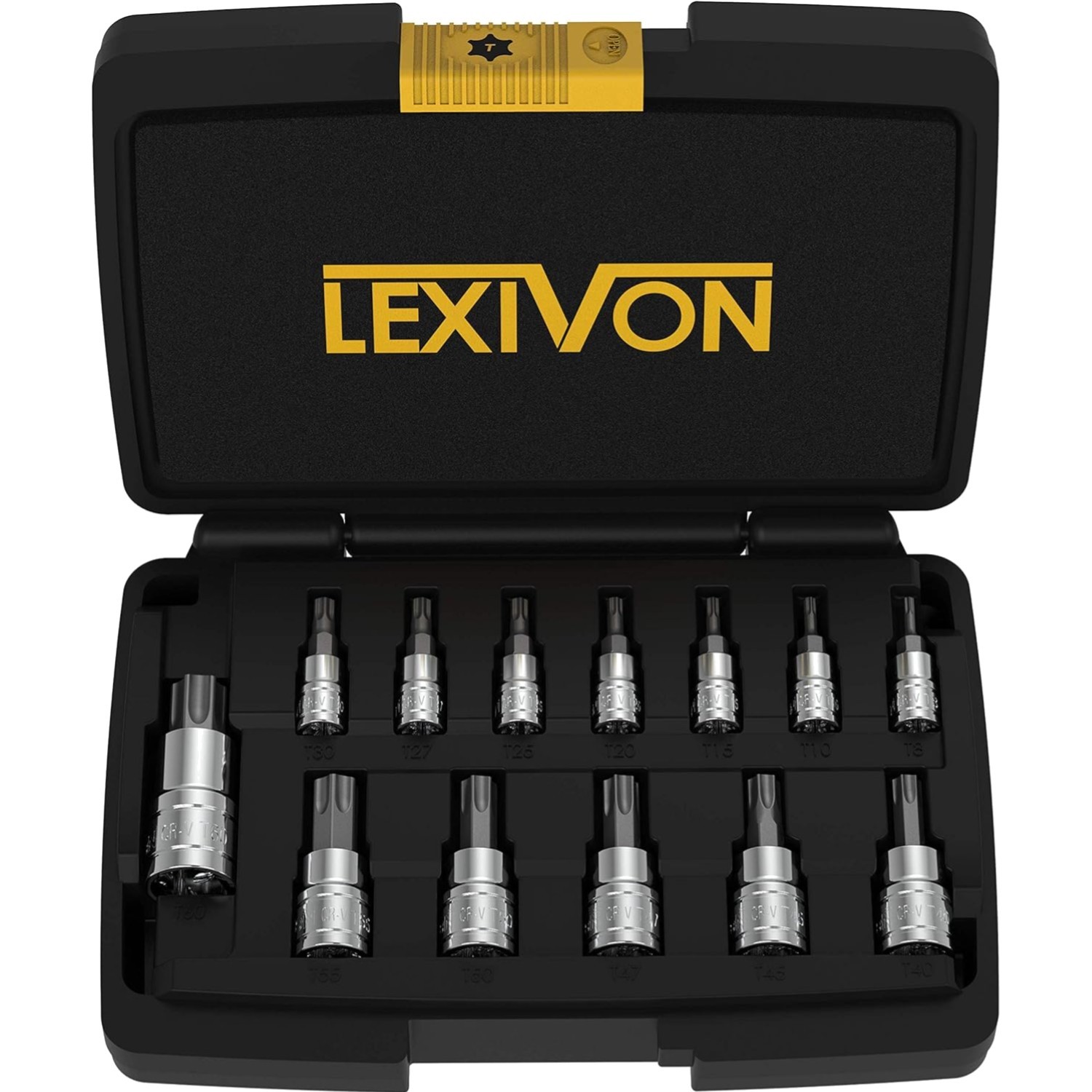 Torx Bit Socket Set 13-Piece Alloy Steel Chrome Vanadium for Automotive, DIY