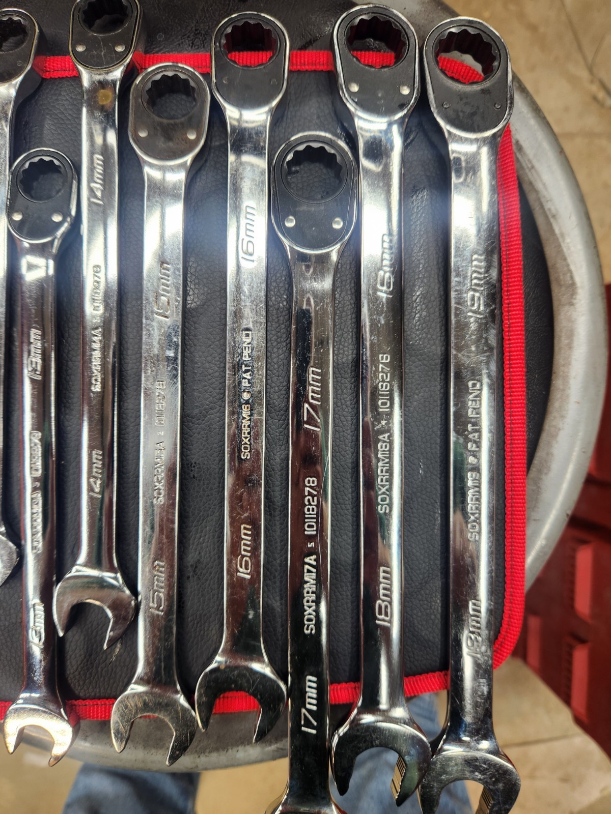 Snap On 14 Piece Flank Drive Plus Metric Ratcheting Box Combination Wrench Set