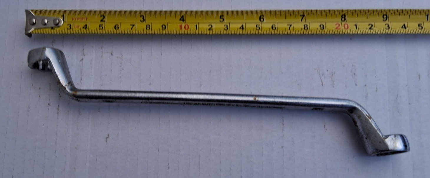 Double Ring Spanner 14mm x 15mm Metric Hex Swan Neck Deep Wrench pre-owned