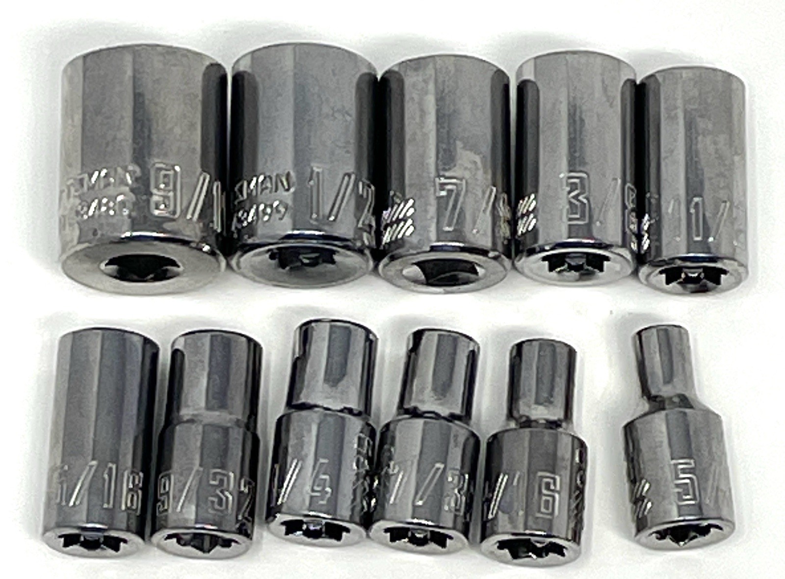 CRAFTSMAN 1/4” 6 Point Shallow Socket Set Standard SAE 11 Pieces