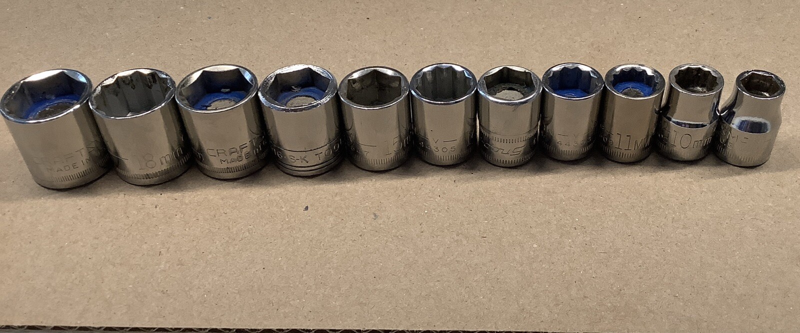 Metric Shallow Socket Set 3/8” Drive 19m-9m Craftsman, SnapOn, SK Tools