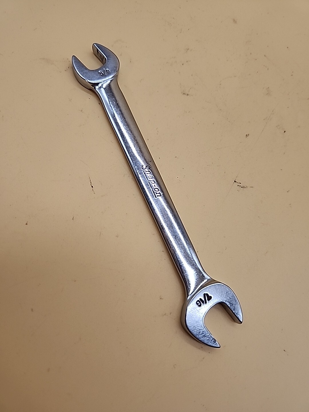 Snap-on Tools VO1214 3/8″ x 7/16″ SAE standard open end chrome wrench USA