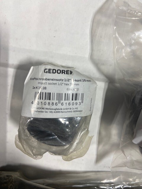 Gedore 14 piece Impact Socket Set 1/2″ Drive, Metric Plus Canvas Bag- NEW