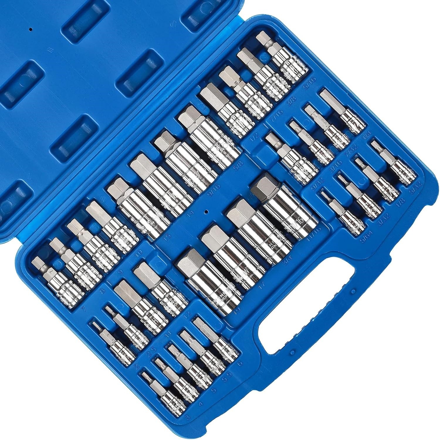 1/2 1/4 3/8 Drive Master Hex Bit Set SAE Metric Hex Head Driver Allen Bit Socket