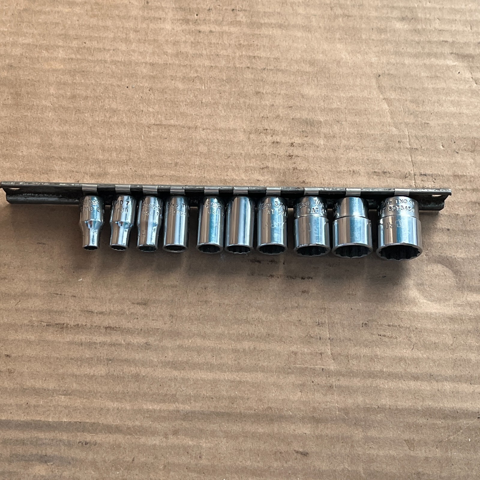 Snap On 1/4″ Drive SAE 6 Pt Socket Set 10 pc TMD6,7,8,9,10,11,12,14,16,18 9/16″
