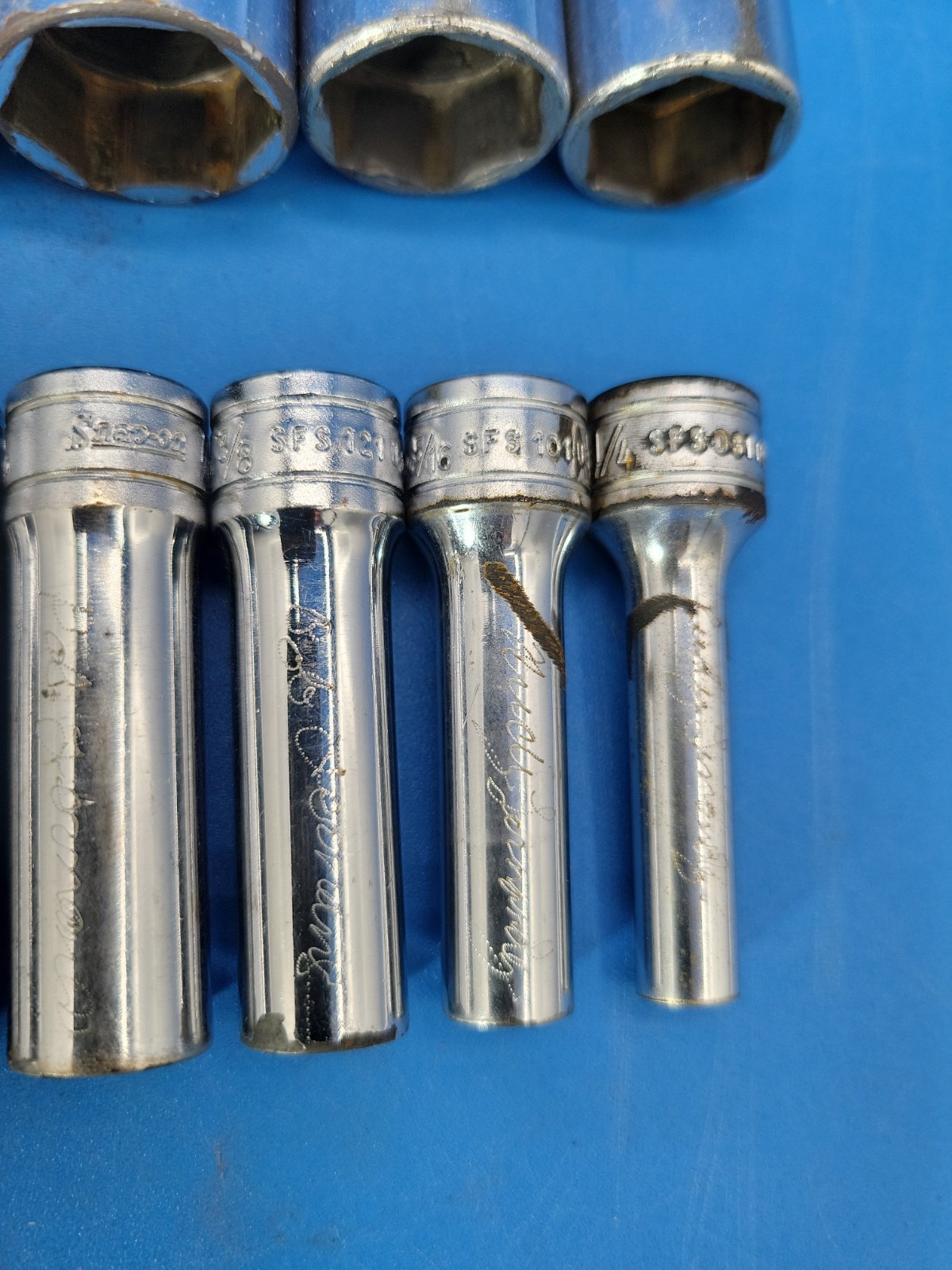 Snap-on Tools Deep Socket Set ⅜” Dr ¼” to 15/16” 6 Pt SFS Ser 12 Pcs USA S-12-10