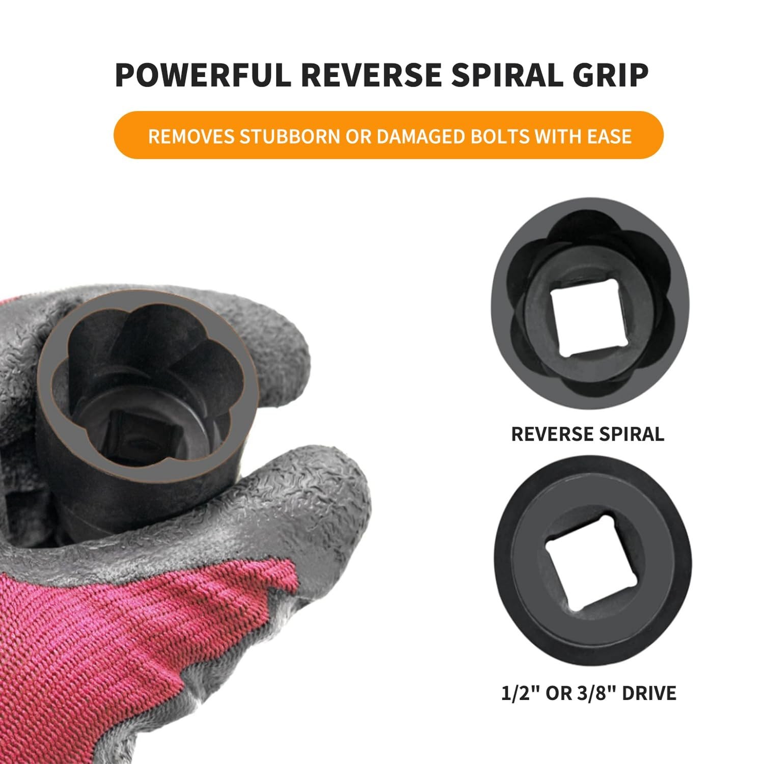 22-Piece Bolt Nut Extractor Set – Impact Lug Nut & Wheel Lock Removal Tool Kit