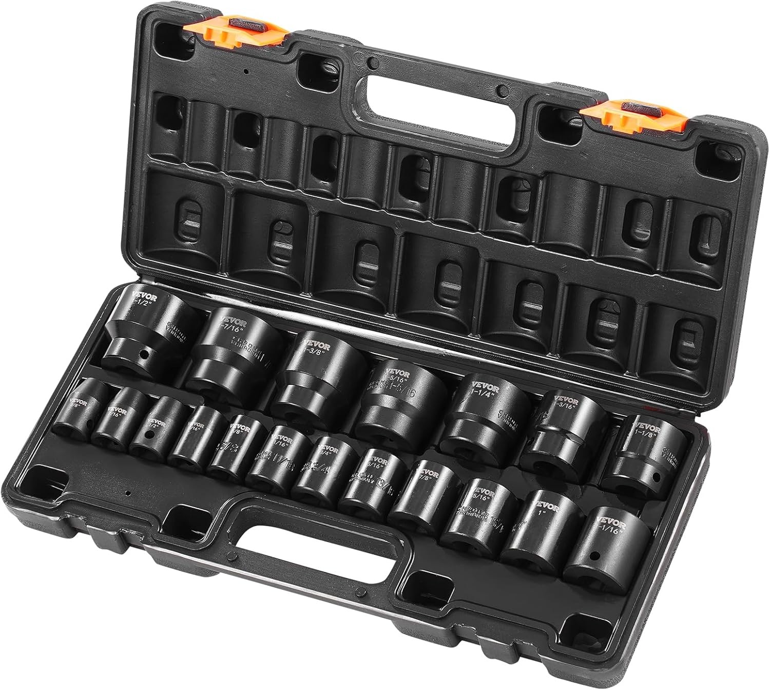 Impact Drive Socket Set 1/2 Inches 19 Piece Impact Sockets Sae Standard