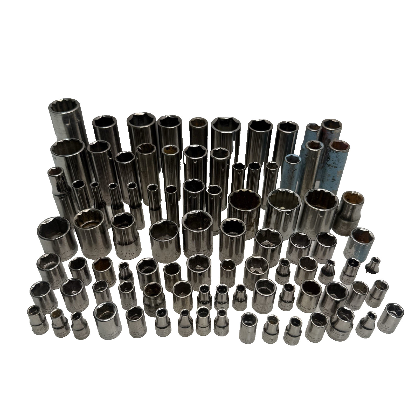 91pc Craftsman Socket Lot 1/4″ 3/8″ 1/2″ Drive SAE Metric Deep Inverted G1