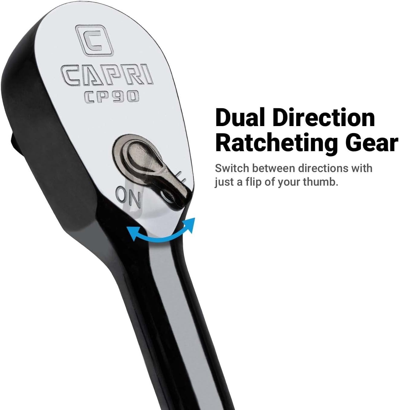 1/4 in. Drive Fine 90-Tooth Extra Long Ratchet, Ergonomic Soft Grip, 12 in. Long