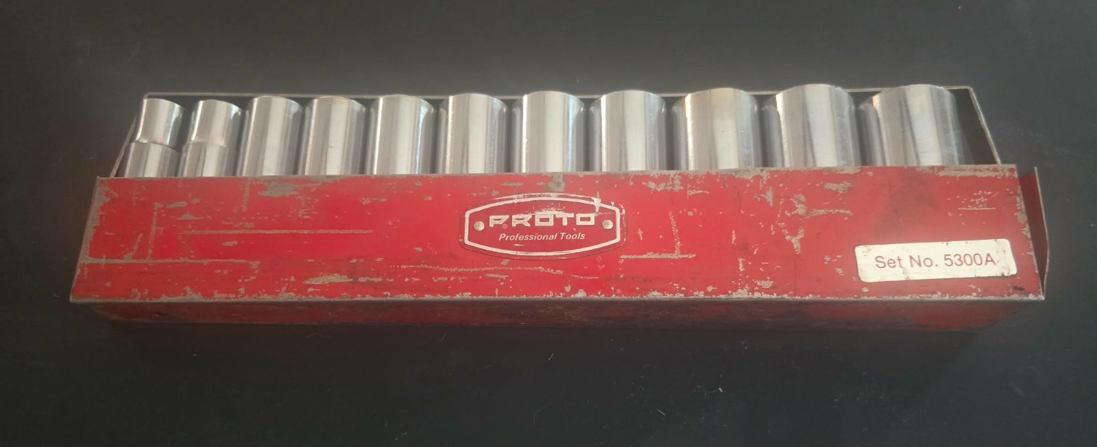Proto 5300A – Complete 11‑Piece Socket Set – 1/2″ to 1‑1/8″ – USA Made – Red Hol