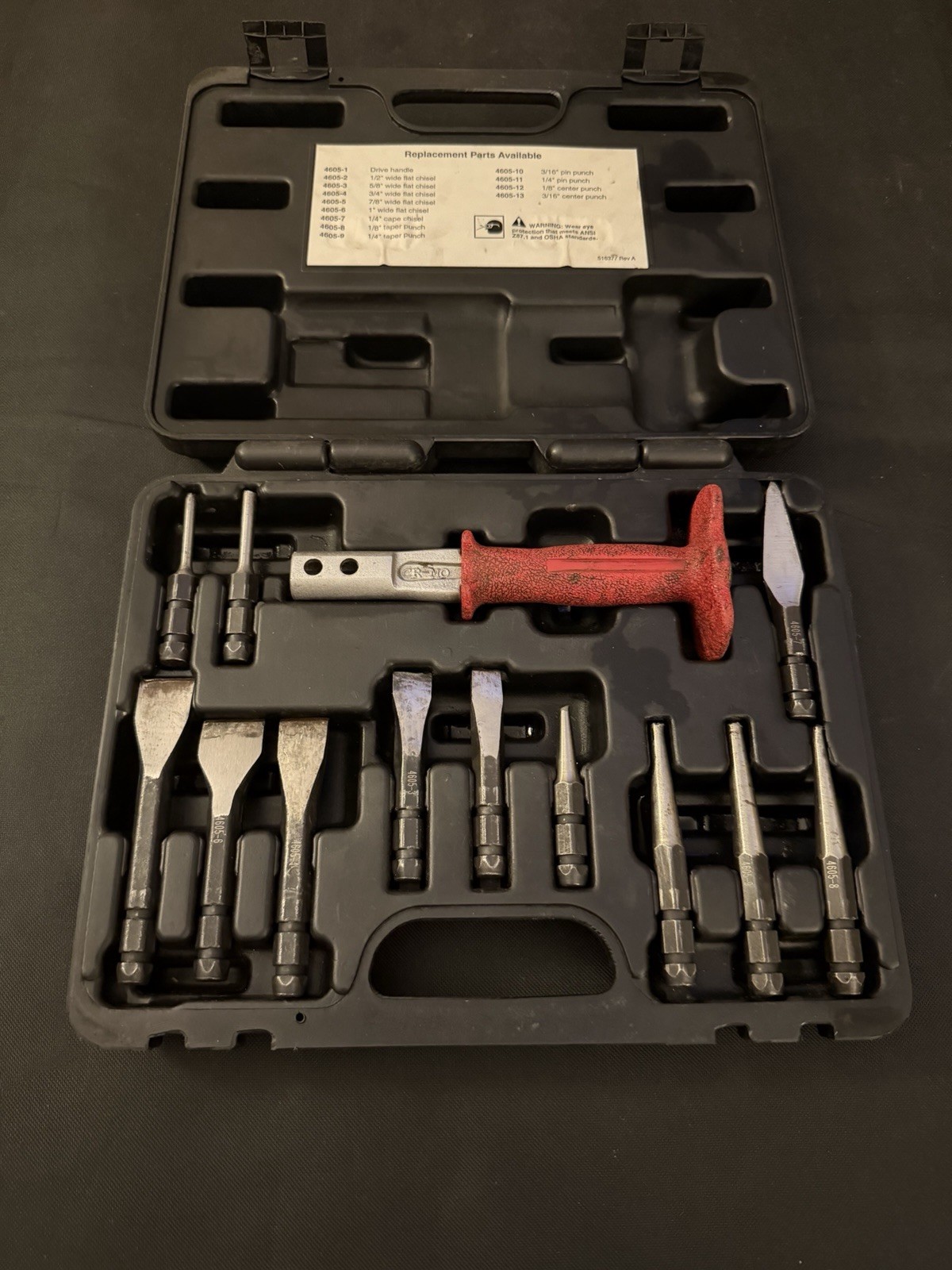 MAC Tools PCS1000K 12pc Chisel & Punch Set w/ Case