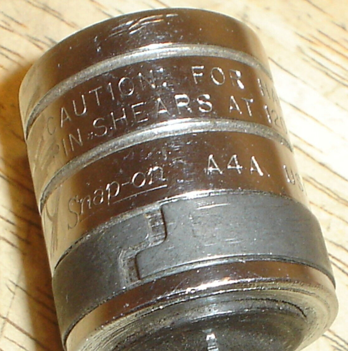 Snap-on Tools USA A4A 1/2″ Female to 3/8″ Male Adapter w/Pin Shear (Owner Marks)