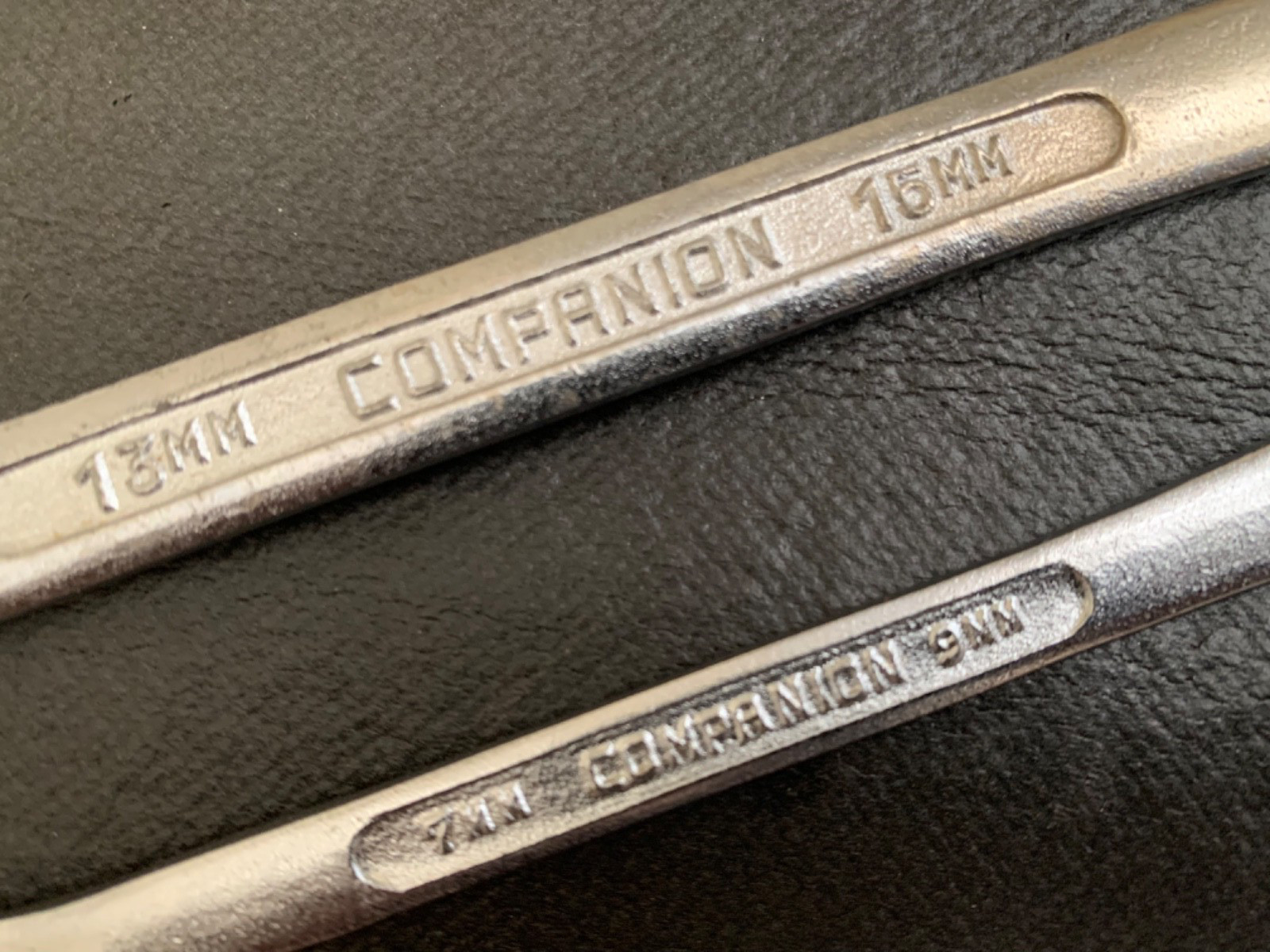 Vintage Companion Metric Double Box End Wrenches 13mm x 15mm & 7mm x 9mm Japan