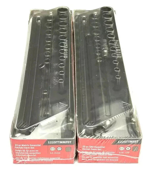Snap-on 44pc 1/4″dr Metric / SAE Shallow & Deep Socket Sets 3/16-5/8″ / 5.5-15mm
